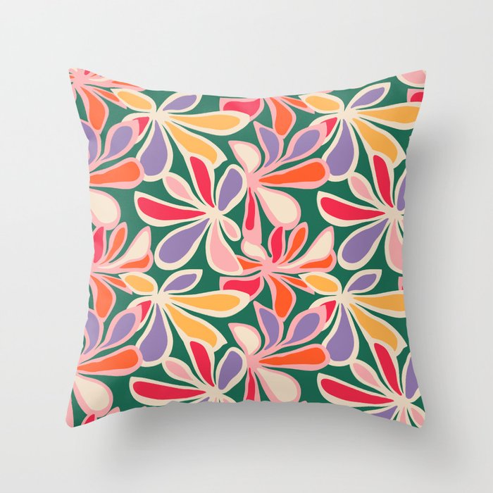 Colorful abstract flower art pattern Throw Pillow Gallery Image 6