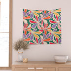 Colorful abstract flower art pattern Wall Tapestry Gallery Image 2