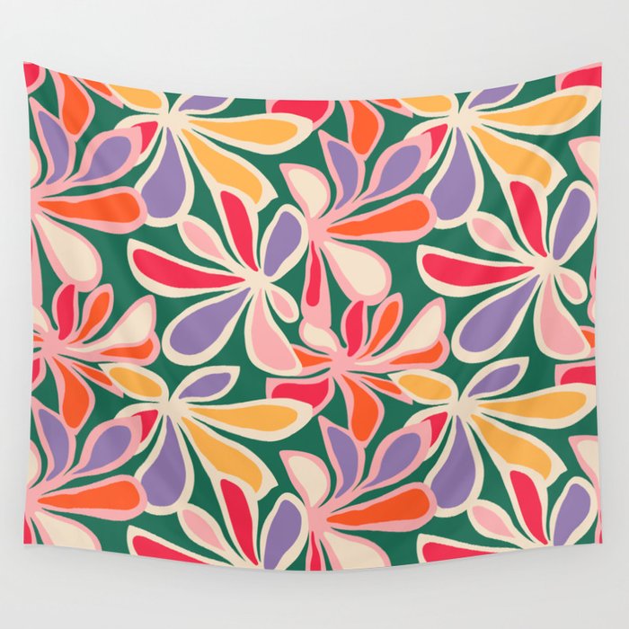 Colorful abstract flower art pattern Wall Tapestry Gallery Image 4
