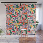 Colorful abstract flower art pattern Wall Mural Gallery Image 1