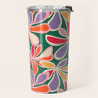 Colorful abstract flower art pattern Travel Mug Gallery Image 2