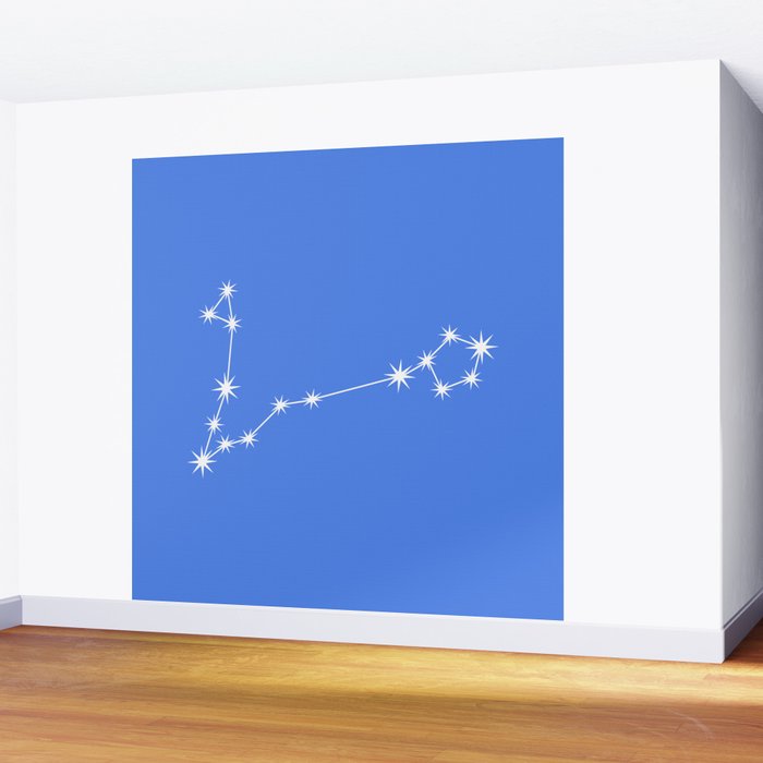 Pisces Zodiac Star Constellation Line Art Bright Blue Wall Mural Gallery Image 2
