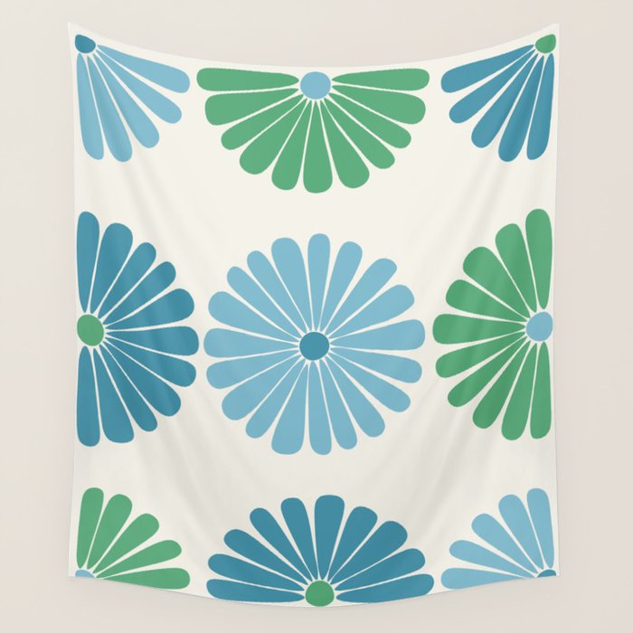 Retro Summer Daisies VI Wall Tapestry Gallery Image 4