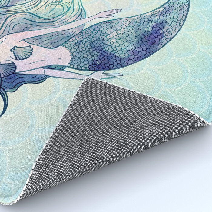 Watercolor Mermaid Rug Gallery Image 4