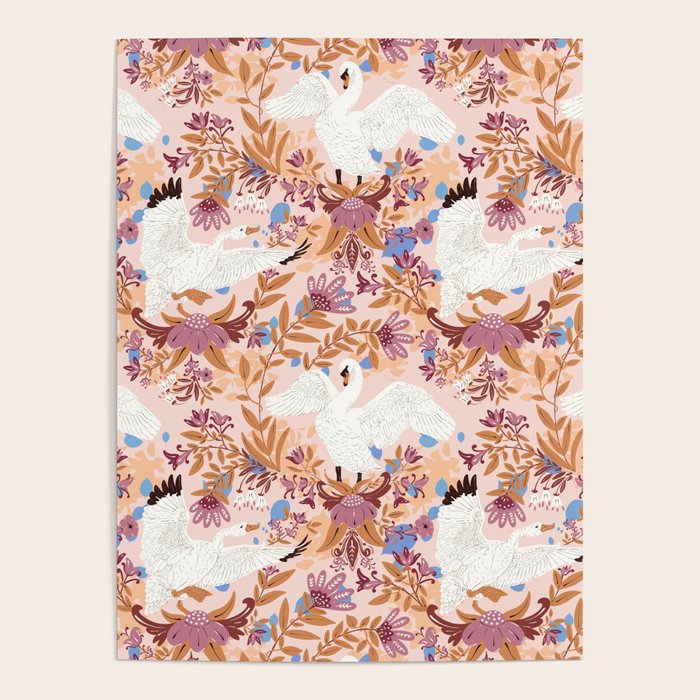 Elegant Swans in Bloom Poster Gallery Image 1