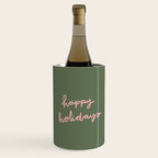 Happy Holidays Green & Pink Wine Chiller Gallery Image 1