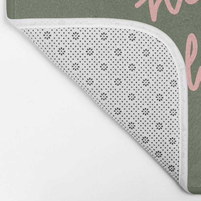 Happy Holidays Green & Pink Bath Mat Gallery Image 2