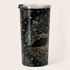 Tree of life -Yggdrasil Golden and Marble ornament Travel Mug Gallery Image 3