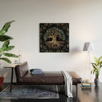Tree of life -Yggdrasil Golden and Marble ornament Wood Wall Art Gallery Image 2