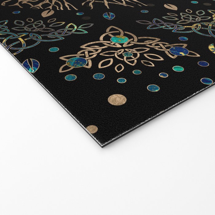 Tree of life -Yggdrasil Golden and Marble ornament Welcome Mat Gallery Image 2