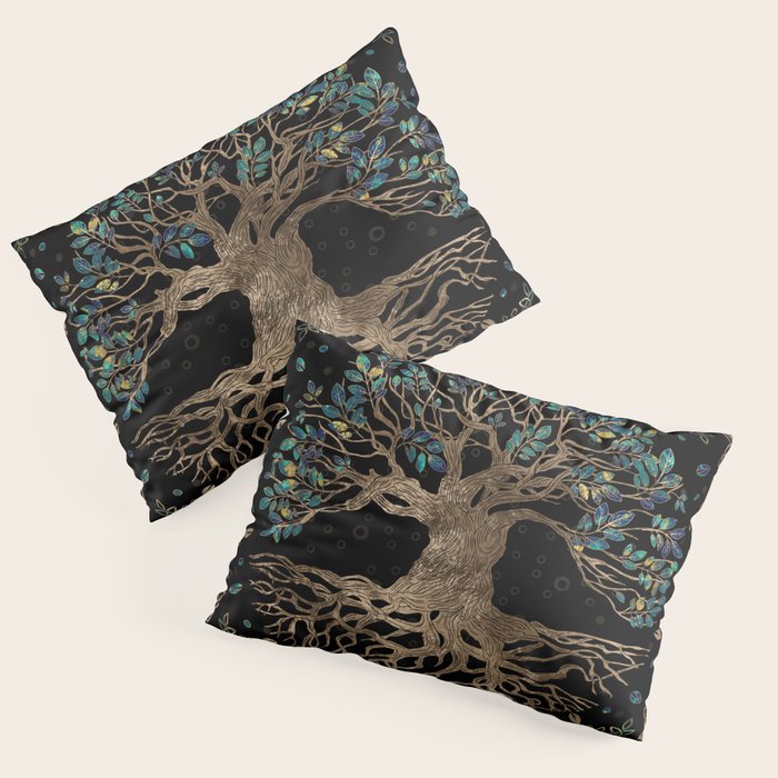 Tree of life -Yggdrasil Golden and Marble ornament Pillow Sham Gallery Image 3