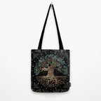 Tree of life -Yggdrasil Golden and Marble ornament Tote Bag Gallery Image 2