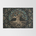 Tree of life -Yggdrasil Golden and Marble ornament Rug Gallery Image 2