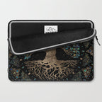 Tree of life -Yggdrasil Golden and Marble ornament Laptop Sleeve Gallery Image 2