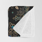 Tree of life -Yggdrasil Golden and Marble ornament Throw Blanket Gallery Image 3
