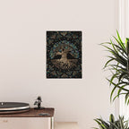Tree of life -Yggdrasil Golden and Marble ornament Poster Gallery Image 2