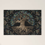 Tree of life -Yggdrasil Golden and Marble ornament Welcome Mat Gallery Image 1