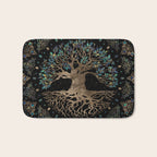 Tree of life -Yggdrasil Golden and Marble ornament Bath Mat Gallery Image 1