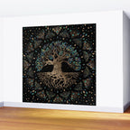 Tree of life -Yggdrasil Golden and Marble ornament Wall Mural Gallery Image 2