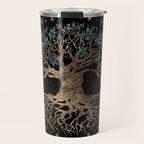 Tree of life -Yggdrasil Golden and Marble ornament Travel Mug Gallery Image 1