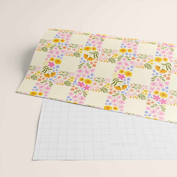Vintage geometric flower art pattern Wrapping Paper Gallery Image 2