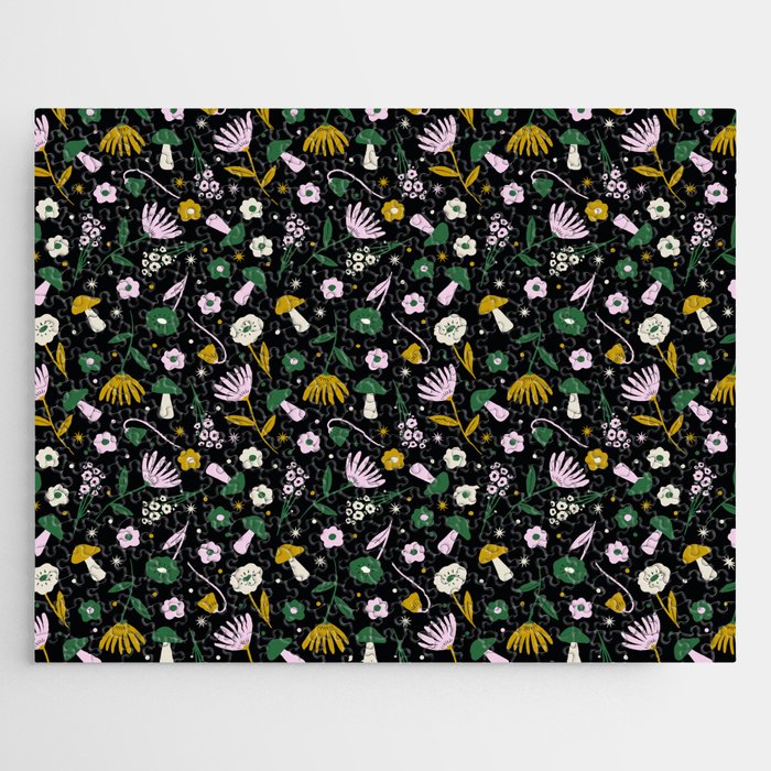 Magic Mushroom Forest Pattern Jigsaw Puzzle Gallery Image 1