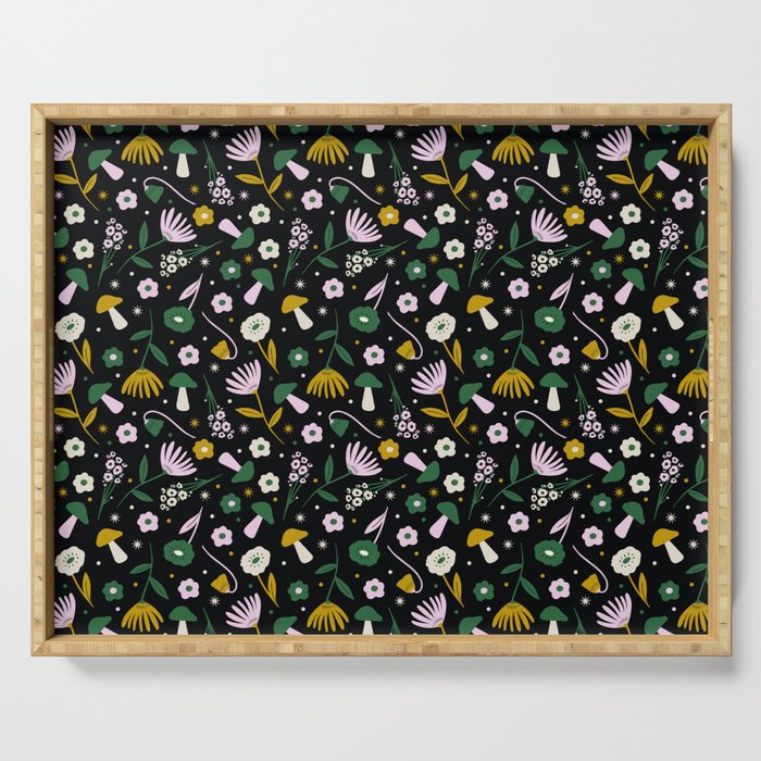 Magic Mushroom Forest Pattern Serving Tray Gallery Image 1