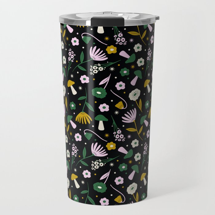 Magic Mushroom Forest Pattern Travel Mug Gallery Image 1