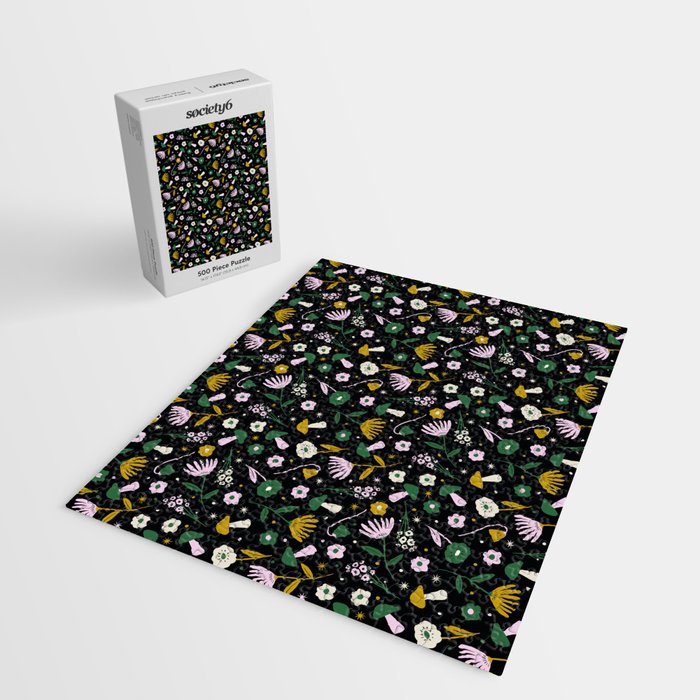 Magic Mushroom Forest Pattern Jigsaw Puzzle Gallery Image 2