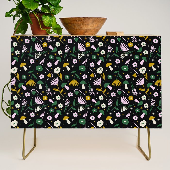Magic Mushroom Forest Pattern Credenza Gallery Image 1