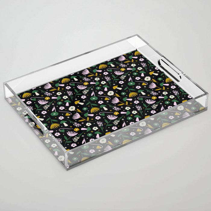 Magic Mushroom Forest Pattern Acrylic Tray Gallery Image 1