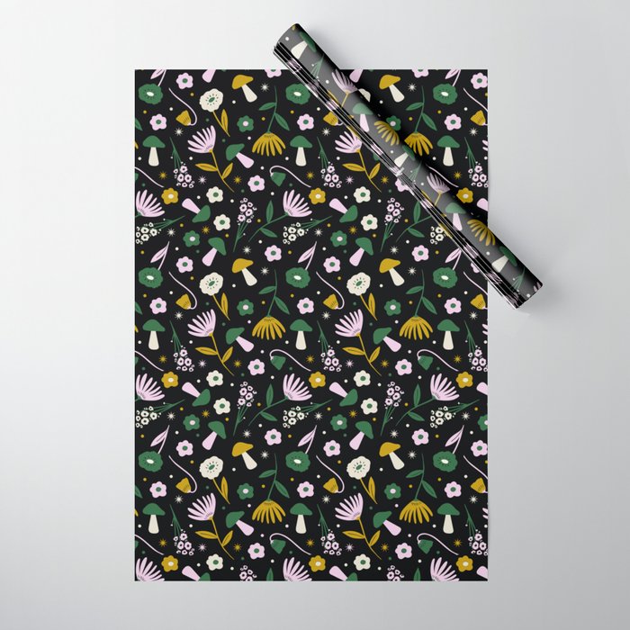 Magic Mushroom Forest Pattern Wrapping Paper Gallery Image 1