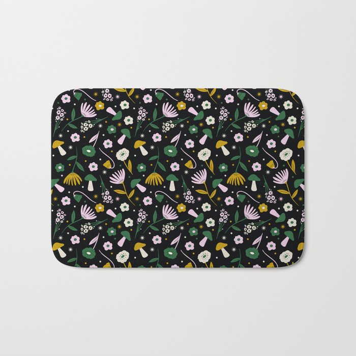 Magic Mushroom Forest Pattern Bath Mat Gallery Image 1