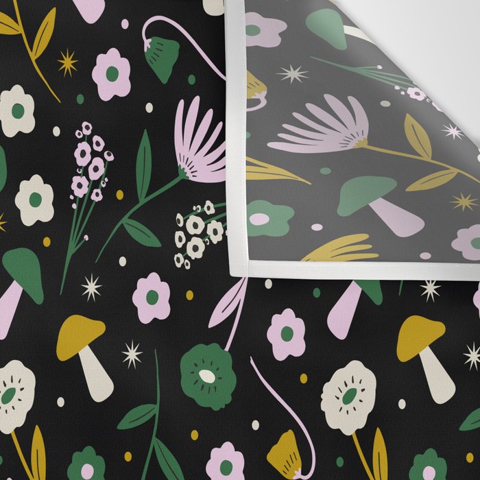 Magic Mushroom Forest Pattern Wall Tapestry Gallery Image 3
