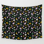 Magic Mushroom Forest Pattern Wall Tapestry Gallery Image 4