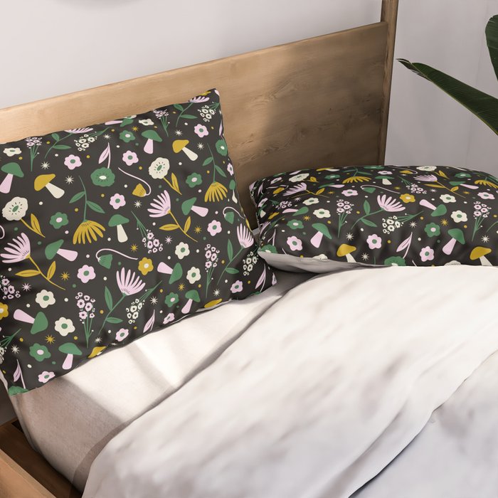 Magic Mushroom Forest Pattern Pillow Sham Gallery Image 2