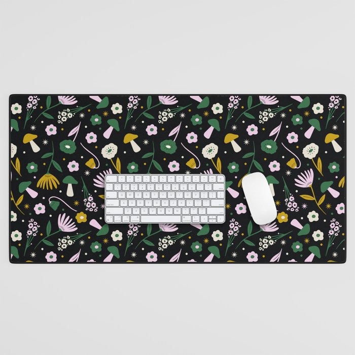 Magic Mushroom Forest Pattern Desk Mat Gallery Image 1
