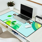 Gin and Tonic Retro Cocktail - Aqua blue green Desk Mat Gallery Image 2