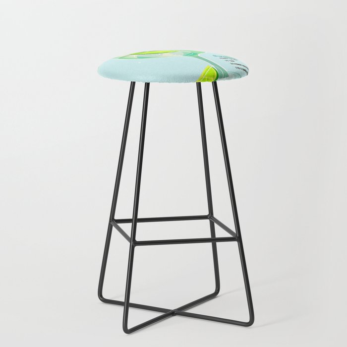 Gin and Tonic Retro Cocktail - Aqua blue green Stool Gallery Image 1