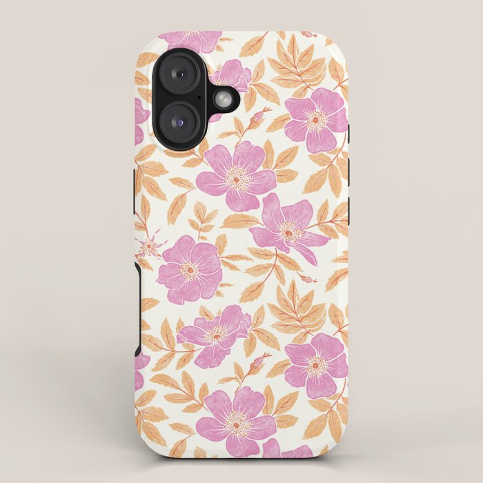 Wild Mountain Roses - sunset pink and orange  iPhone Case Gallery Image 1