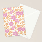 Wild Mountain Roses - sunset pink and orange  Stationery Card Gallery Image 2