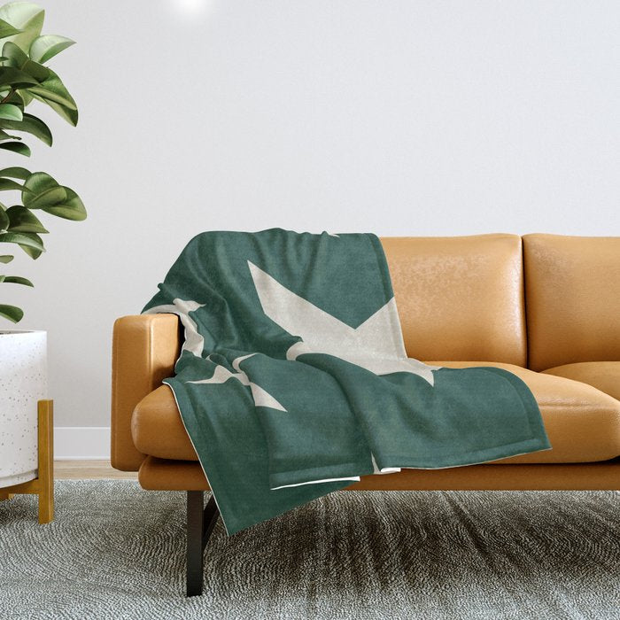 Big Ol Stars Old Money Green Throw Blanket Gallery Image 1