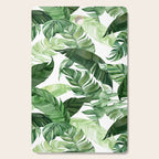 Green leaf watercolor pattern Cutting Board Gallery Image 1