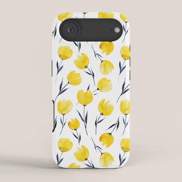 Yellow Tulips | Watercolour Pattern iPhone Case Gallery Image 2