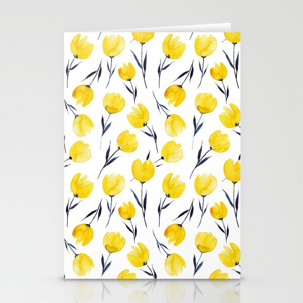 Yellow Tulips | Watercolour Pattern Stationery Card Gallery Image 2
