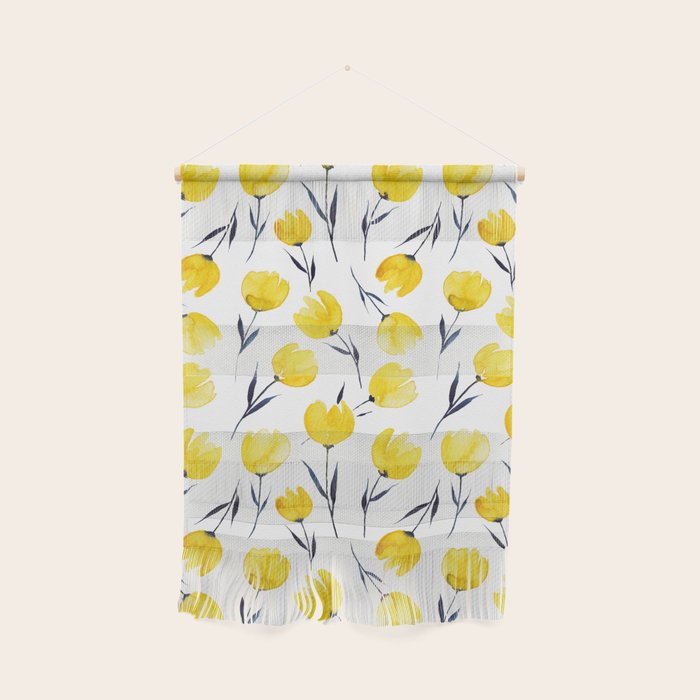Yellow Tulips | Watercolour Pattern Wall Hanging Gallery Image 1