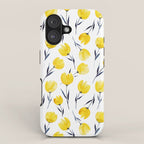 Yellow Tulips | Watercolour Pattern iPhone Case Gallery Image 1