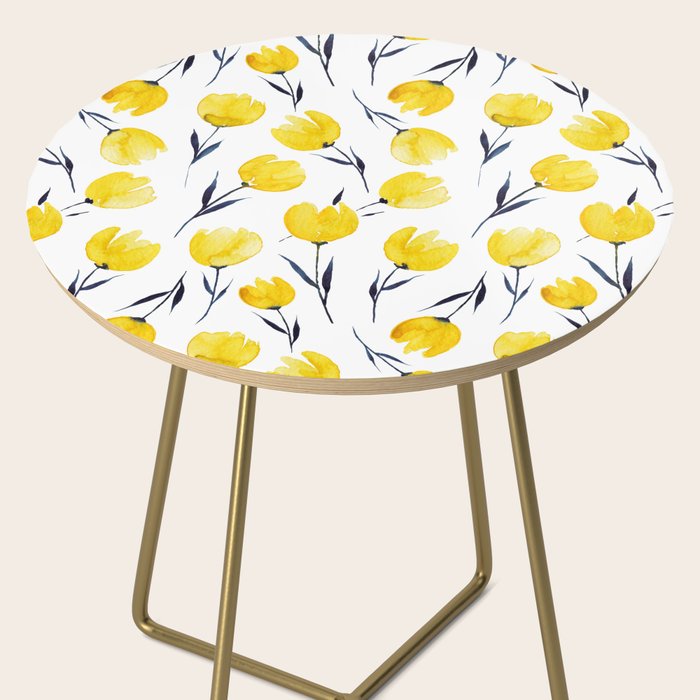 Yellow Tulips | Watercolour Pattern Side Table Gallery Image 2