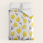 Yellow Tulips | Watercolour Pattern Duvet Cover Gallery Image 6