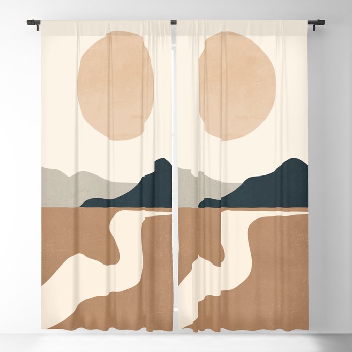 Minimal Abstract Art Landscape 8 Window Curtain Gallery Image 5